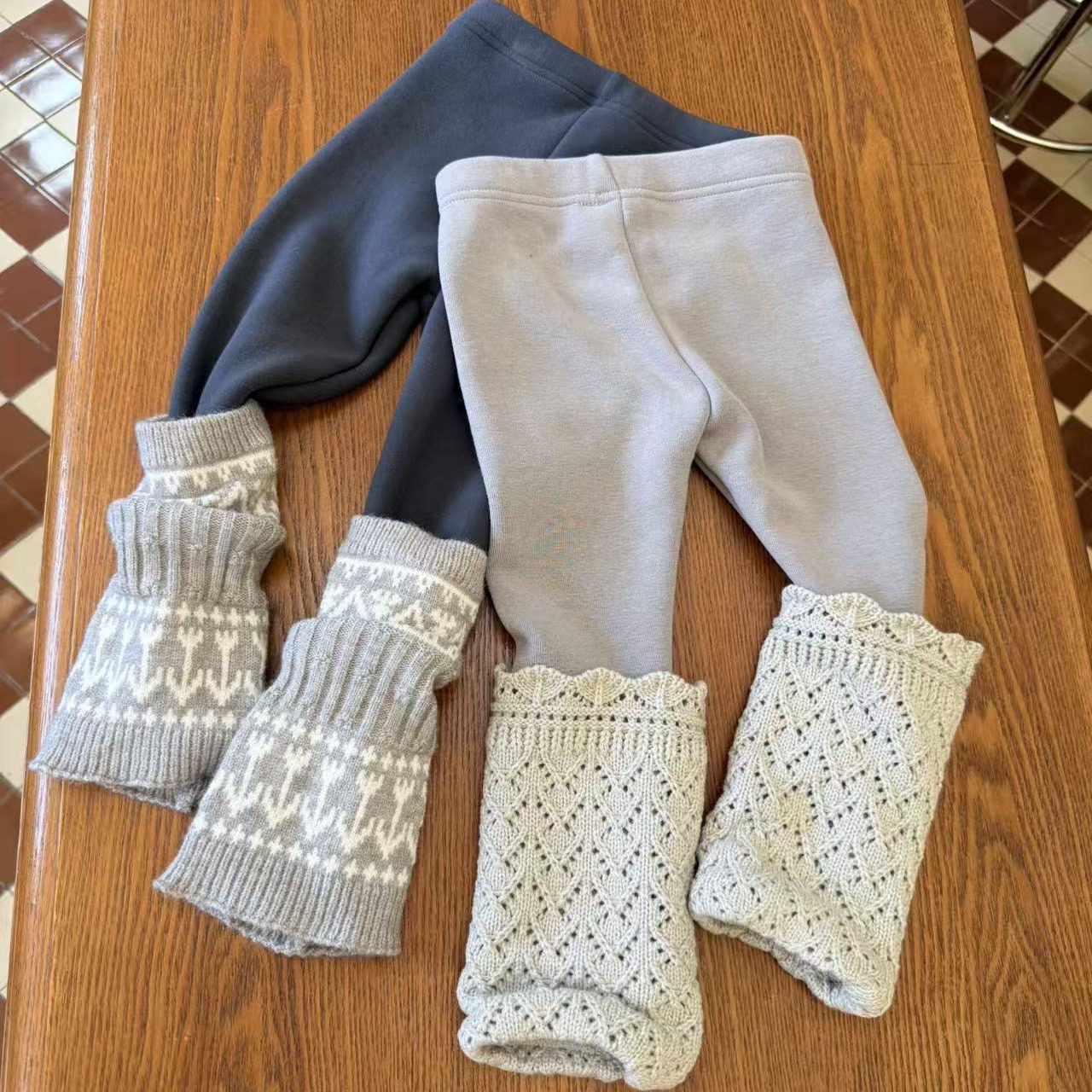 【Happy first】百搭慵懒风舒适叠穿堆堆袜套加绒打底裤