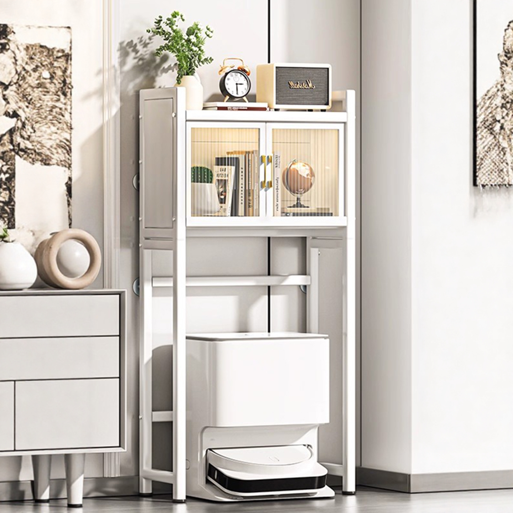 鸿富亿磁吸门电动扫地机器人架子