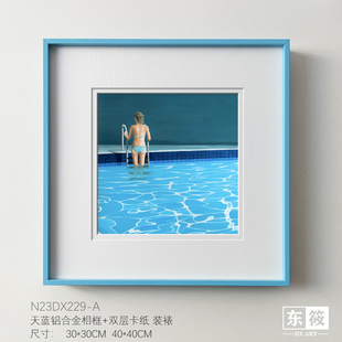 裱 Grabus挂画天蓝色相框双层卡纸装 东筱ART小众艺术装 饰画Darek
