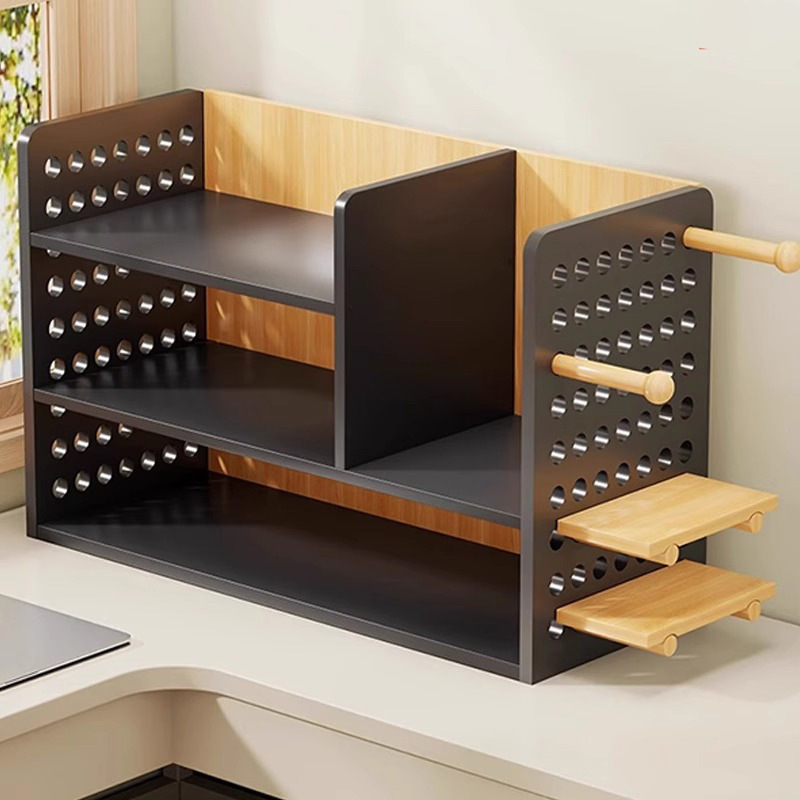 桌面书架置物架桌上洞洞板家用学习书桌多层办公室工位收纳展示架