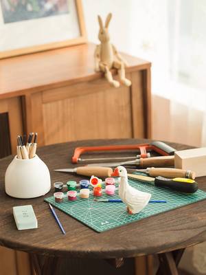 木工diy材料包椴木手工轻木软木雕刻练手木料解压神器木工摆件