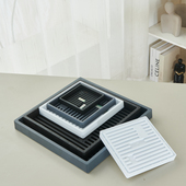 花博士树脂加厚塑料正方形托盘盆托接水盘垫大号托盘花盆假山底座