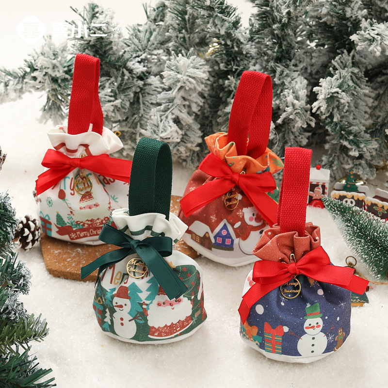 Christmas gift bag, apple bag, candy bag, linen gift bag