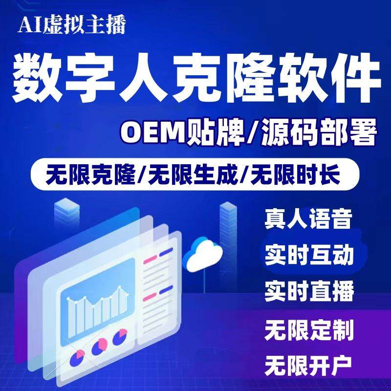 【系统源码/贴牌】数字人实时直播克隆真人形象声音智能自动回复