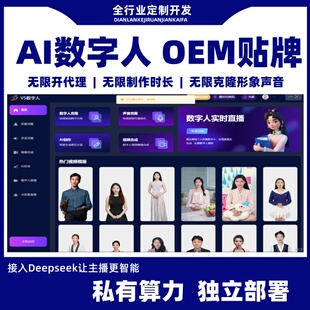 ai'数字人直播软件本地部署算力OEM贴牌源码二次开发对接deepseek