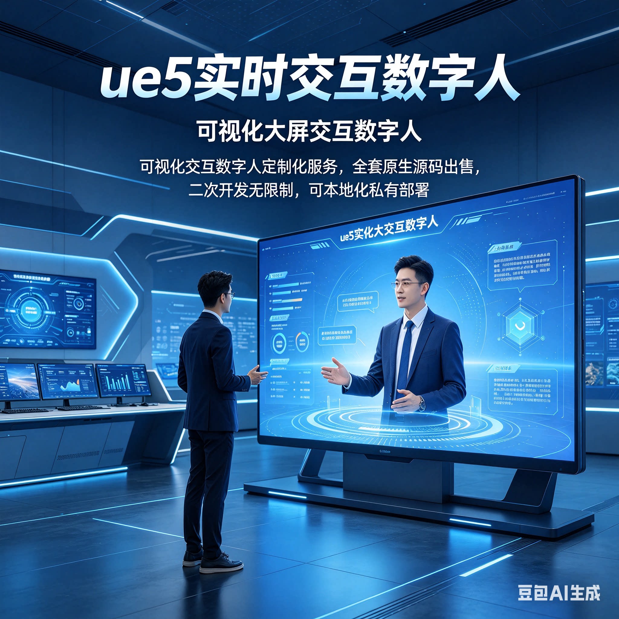 UE5虚拟数字人AI实时数字人语音交互技术开发源码可视化数字孪生