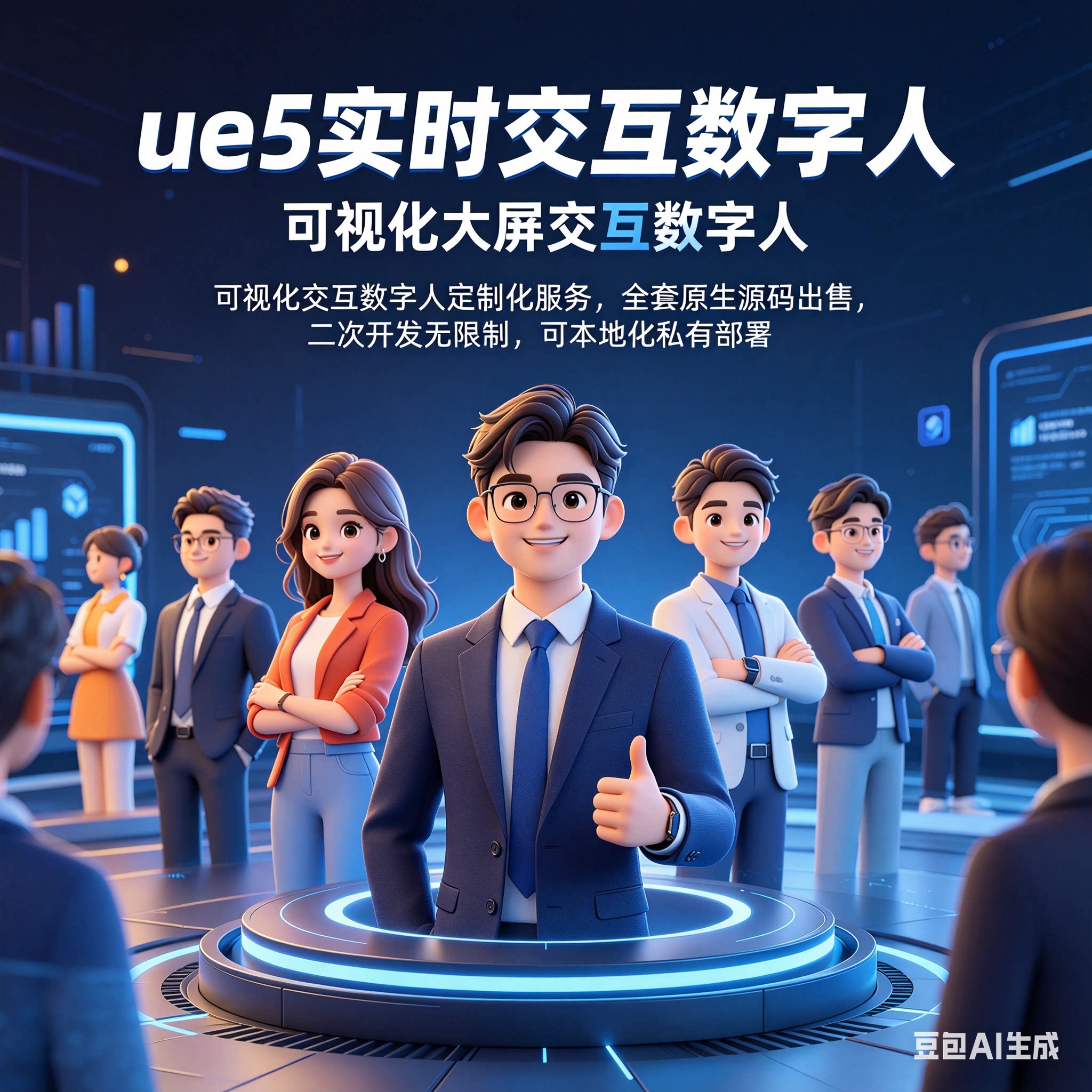 AI数字人定制2D/3D建模与UE5技术实时语音交互打造个性化虚拟角色