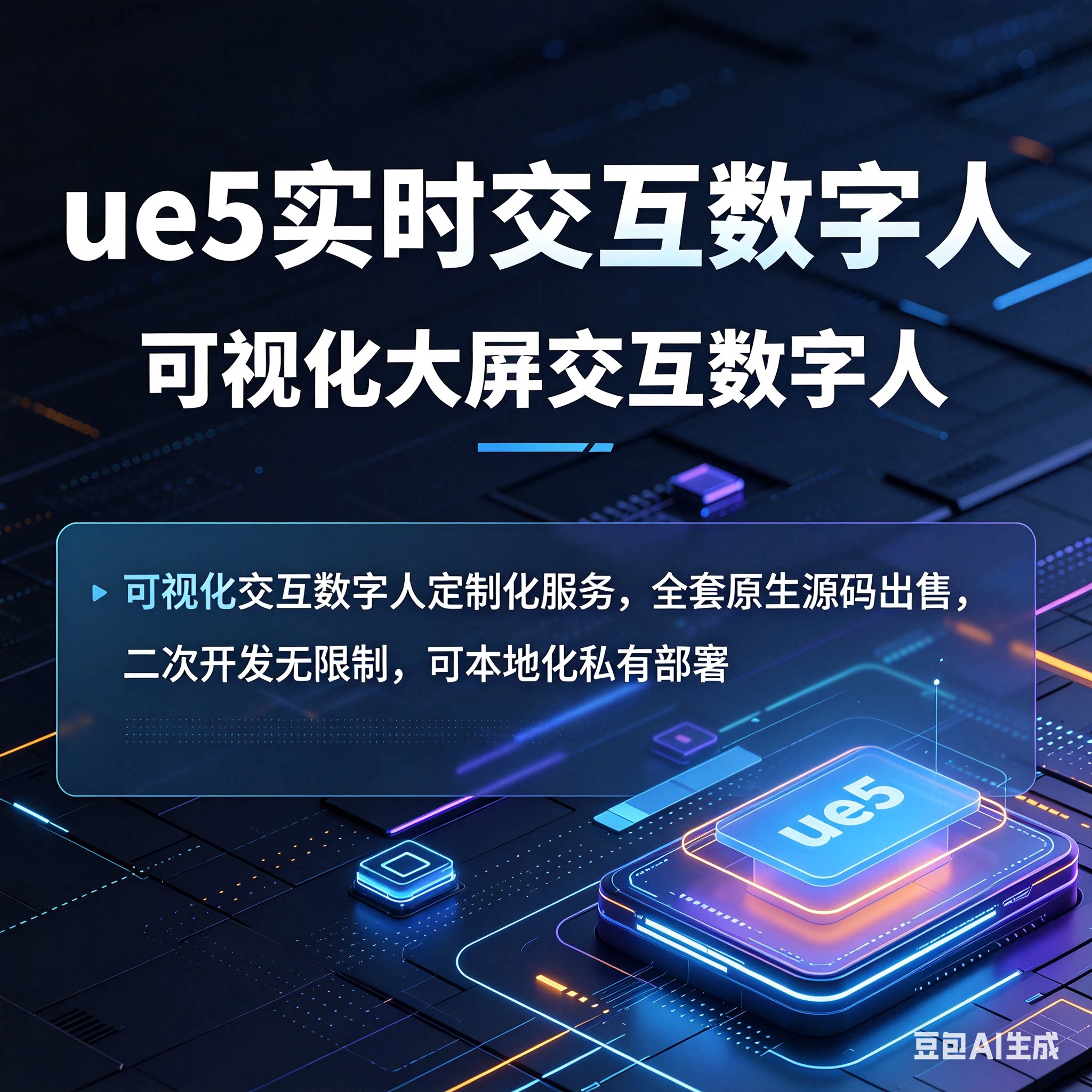 UE5虚拟数字人AI实时数字人语音交互技术开发数字人大屏可视化