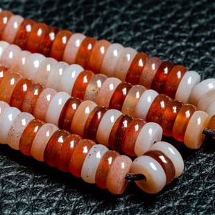 千年西亚线珠改隔片7*2.6mm 倒角药片DIY配饰粉糯U白糯满朱砂 散