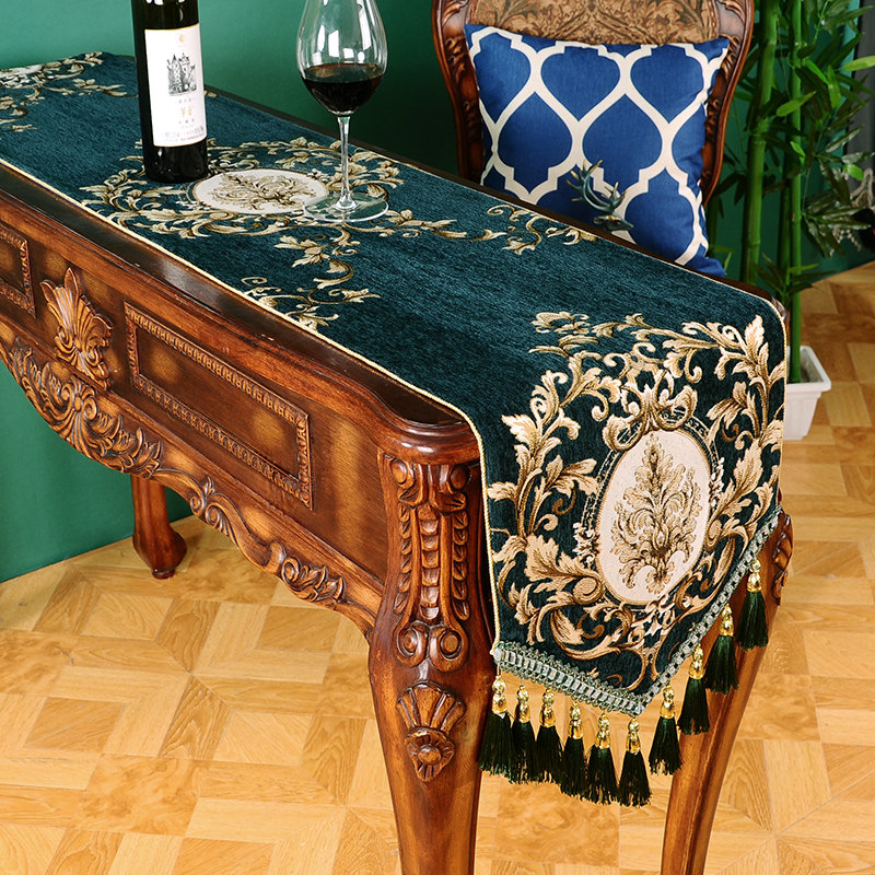 桌旗欧式轻奢风高端餐边柜桌布美式高档J现代茶几电视柜布艺床尾,居家布艺,桌旗,淘宝优惠券,粉丝福利购,淘宝优惠卷