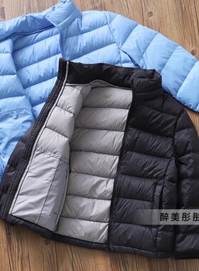 送帽子两穿可当校服羽绒内里~儿童羽绒衣棉服男童轻薄保暖外套B