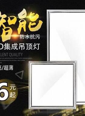 led吊灯厨房卫生间铝扣板嵌入式厨卫具集成吊顶led平板灯30*60长