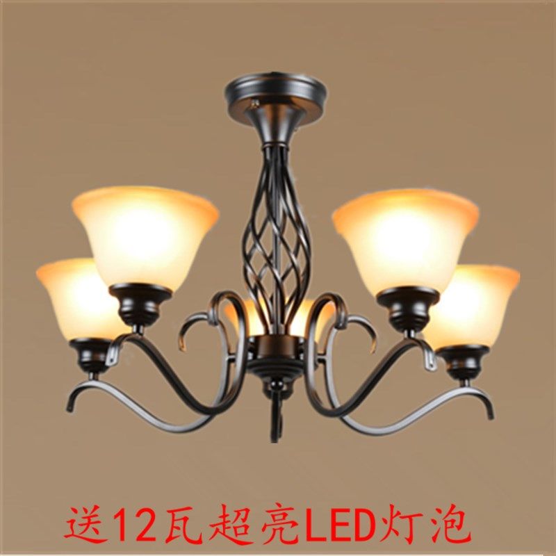 欧式铁艺复古简约客厅餐厅卧室书房美式三头五头六头W八头吸顶吊,家装灯饰光源,客厅吊灯,淘宝优惠券,粉丝福利购,淘宝优惠卷