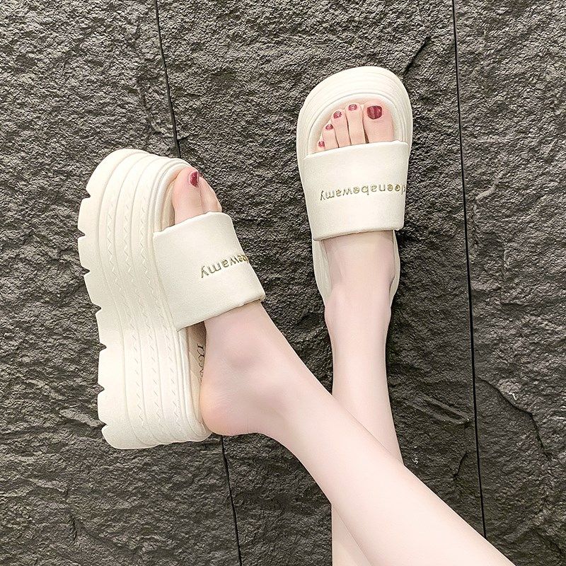 厚底拖鞋外穿高级感女夏2025新款超火8cm增高配裙子沙滩高跟凉拖,女鞋,一字拖,淘宝优惠券,粉丝福利购,淘宝优惠卷