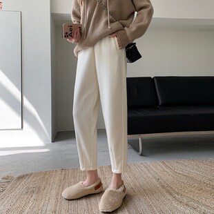 梨形身材九分休闲哈伦裤女大码秋冬2023新款胖妹妹宽松阔腿萝卜裤