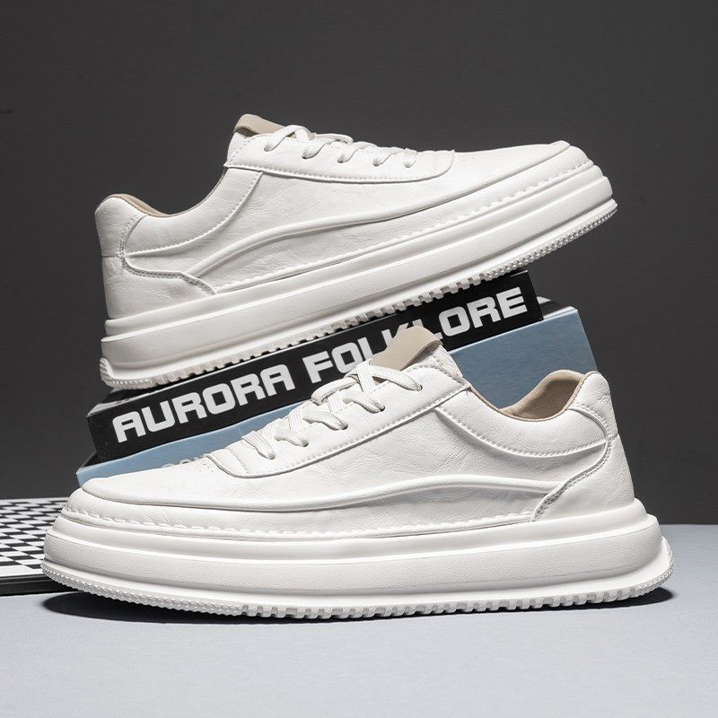 鞋子男鞋2025新款春秋款小白鞋男款高级感百搭款超火厚底休闲板鞋,流行男鞋,休闲板鞋,淘宝优惠券,粉丝福利购,淘宝优惠卷