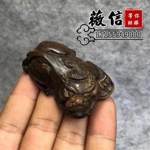 印尼沉香高油性貔貅摆件手把件挂件手工雕刻文玩沉香工艺品