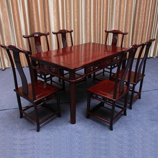 红木餐桌 非洲酸枝长方形餐桌 明式带抽屉饭桌 中式实木餐台/餐桌