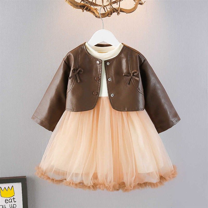 童装女童秋装套装2024款春秋新款连衣I裙宝宝洋气公主裙小童皮衣,童装/婴儿装/亲子装,连衣裙,淘宝优惠券,粉丝福利购,淘宝优惠卷