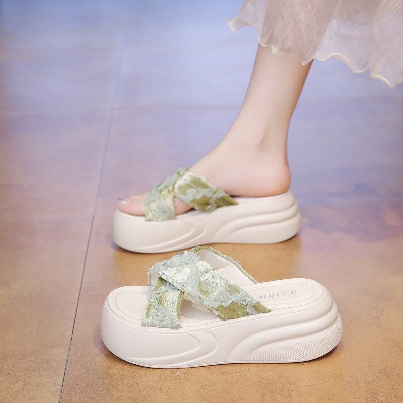凉拖鞋女夏季时尚外穿2025新款厚底仙女风防滑透气配裙子沙滩凉鞋,女鞋,一字拖,淘宝优惠券,粉丝福利购,淘宝优惠卷