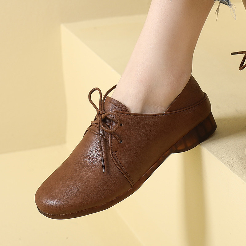 2024新款春季i软皮平底单鞋女牛筋软底休闲真皮小皮鞋妈妈鞋女鞋,女鞋,深口单鞋,淘宝优惠券,粉丝福利购,淘宝优惠卷