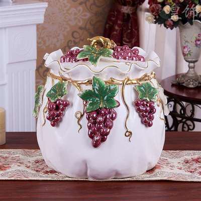 创意欧式陶瓷摆件厨房装饰米缸储蓄罐密封罐家居装饰品
