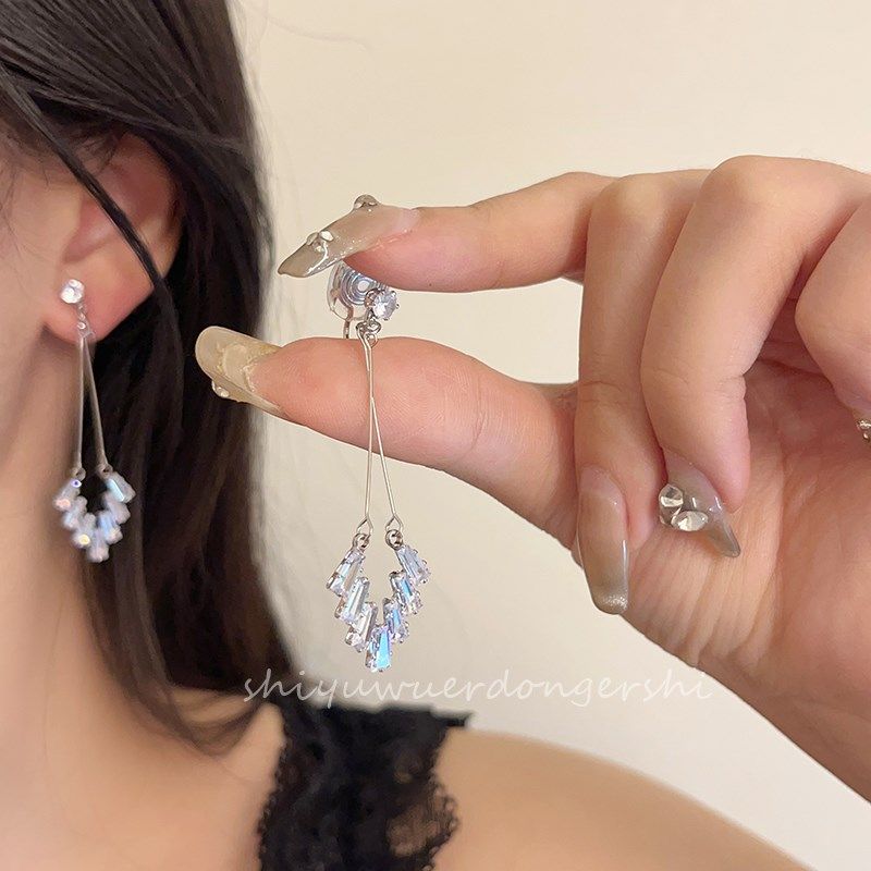 长款显瘦时尚气质耳环耳饰日韩高级感轻奢耳N钉女无耳洞蚊香盘耳,饰品/流行首饰/时尚饰品新,耳夹,淘宝优惠券,粉丝福利购,淘宝优惠卷