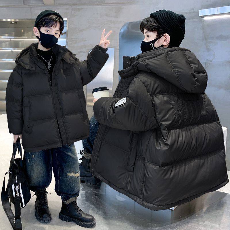 男童羽绒棉服外套2024新款儿童秋冬季加K厚中长款棉衣大童男孩棉
