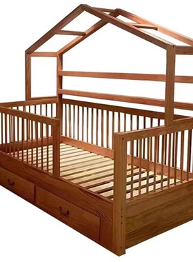 定制童趣树屋1.2米 1q.35米儿童床 男孩单人床 女孩白色公主储物