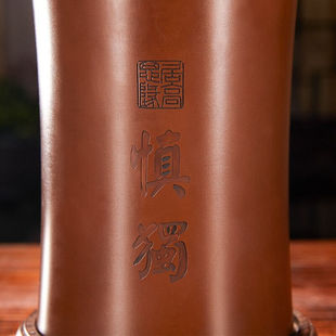 大铜小艺慎独铜笔筒摆o件教师节礼物办公室书房案台工艺品商务送