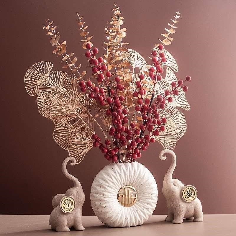 新中式花瓶摆件酒柜装饰品客厅玄关家H电视柜居喜庆乔迁新居新品,家居饰品,桌面摆件,淘宝优惠券,粉丝福利购,淘宝优惠卷