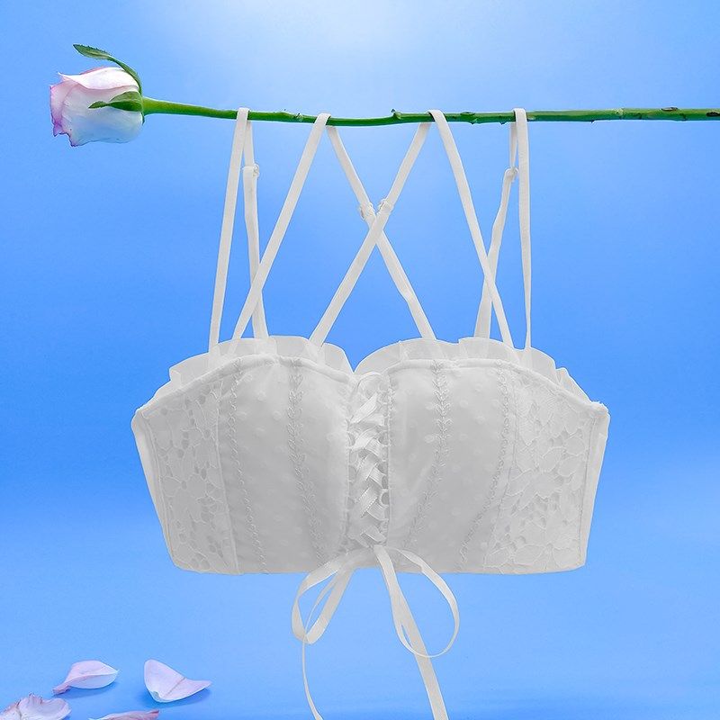 绑带蕾丝少女内衣女小胸聚拢无钢圈无肩J带抹胸式防滑文胸白色套,女士内衣/男士内衣/家居服,文胸,淘宝优惠券,粉丝福利购,淘宝优惠卷