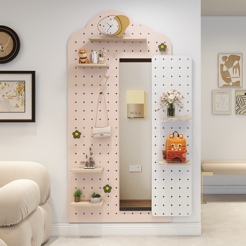定制洞洞板玄关入户门后置物架客厅卧室衣帽间墙面装饰收纳挂衣架