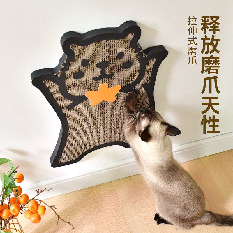 猫抓板立式墙贴大号耐磨不掉x屑猫咪抓板磨爪可爱造型猫爬板猫爪