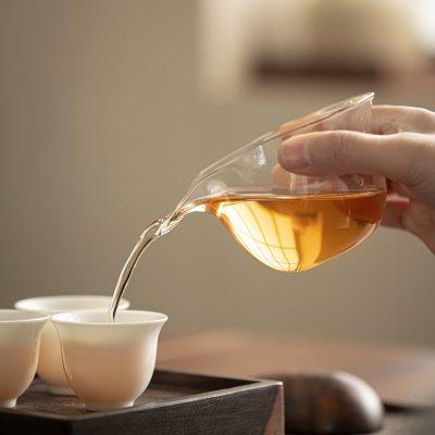 玻璃公道杯粉色茶海耐高温烟灰葫芦分茶器茶具配件高档加厚不烫手