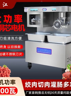 绞肉机商用大功率电动多功能不锈肉丝打馅碎肉灌肠钢全自动切肉片
