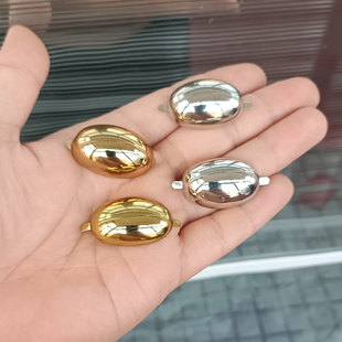 金属椭圆鞋扣女鞋面装饰扣子凉鞋面配件新款百搭爪扣配饰金色银色