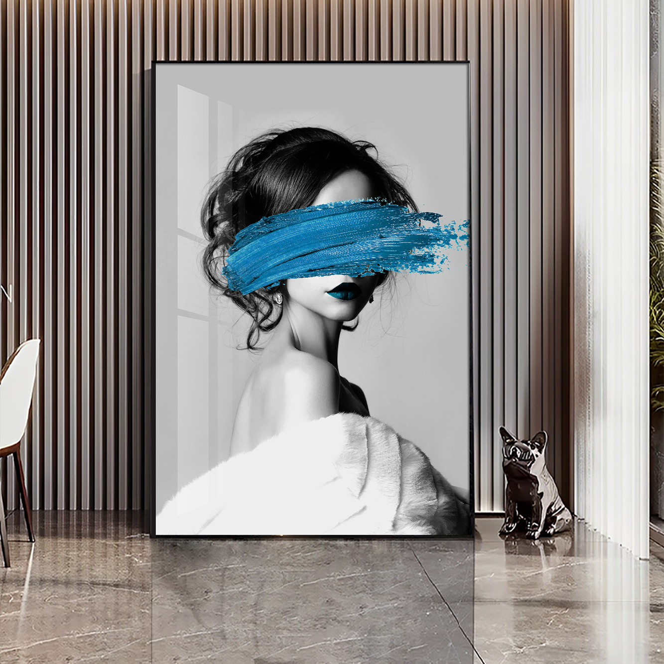 现代人物客厅装饰画轻奢美女走廊壁画北欧艺术玄关竖版挂画抽象画