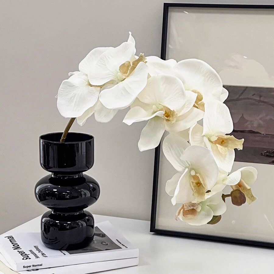 仿生蝴蝶兰假花仿真花摆设轻奢花艺花瓶插花家居客厅装饰摆件花束