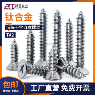 钛合金十字沉头自攻螺丝平头纯钛TA2尖尾圆头木牙螺钉M4M5螺丝钉