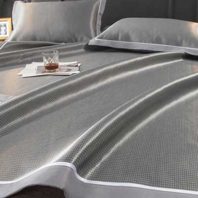 藤编凉席冰丝席可水洗三件套婴儿可用折叠席梦思单人床软席子夏天