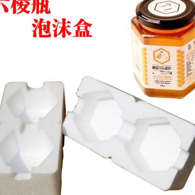 280ml六棱角玻璃瓶快递专用防碎包装盒380打包防摔撞泡沫套防震箱
