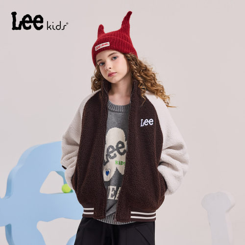 Leekids学院风羊羔绒外套