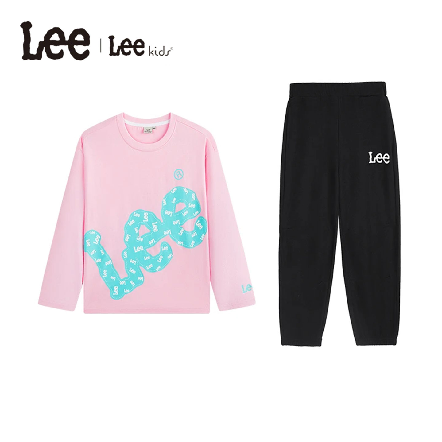 Lee kids儿童套装长袖T恤长裤春秋户外运动休闲薄款时尚男童女童
