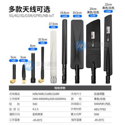 5G/3G/4G/GSM全频段胶棒全向无线智能电表路由器模块增益12DB天线