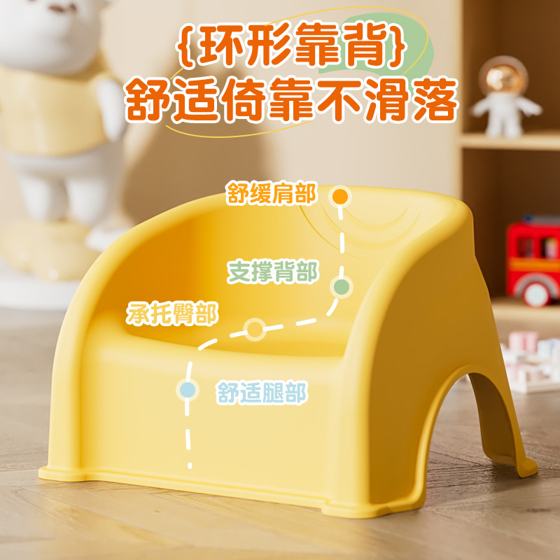 婴幼儿凳子家用塑料加厚小矮凳子靠背椅创意极简风客厅儿童沙发椅
