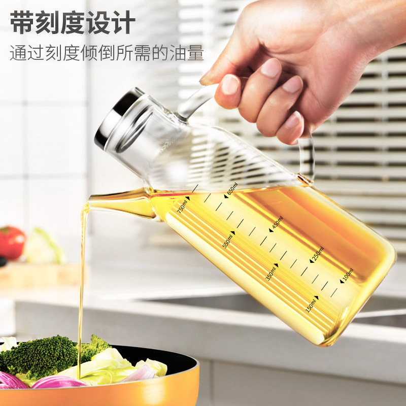玻璃油壶带刻度防漏油瓶醋瓶酱油瓶醋壶油罐家用厨房用品