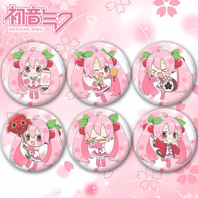 初音未来樱花未来卡通吧唧胸章
