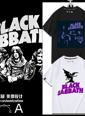 Black Sabbath黑色安息日摇滚乐队重金属短袖T恤朋克宽松情侣装