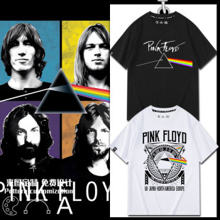 T恤宽松复古男女情侣装 短袖 Floyd平克弗洛伊德乐队摇滚美式 Pink